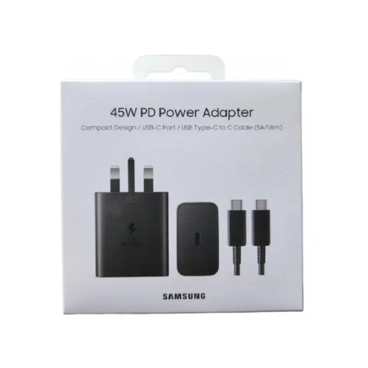 شارژر دیواری 45W سامسونگ EP-T4510 Type-C همراه با کابل اورجینال گارانتی مادام العمر