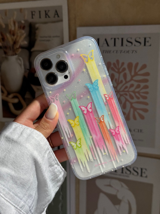 قاب پروانه رنگین کمونی مناسب برای آیفون | iPhone iphone 16