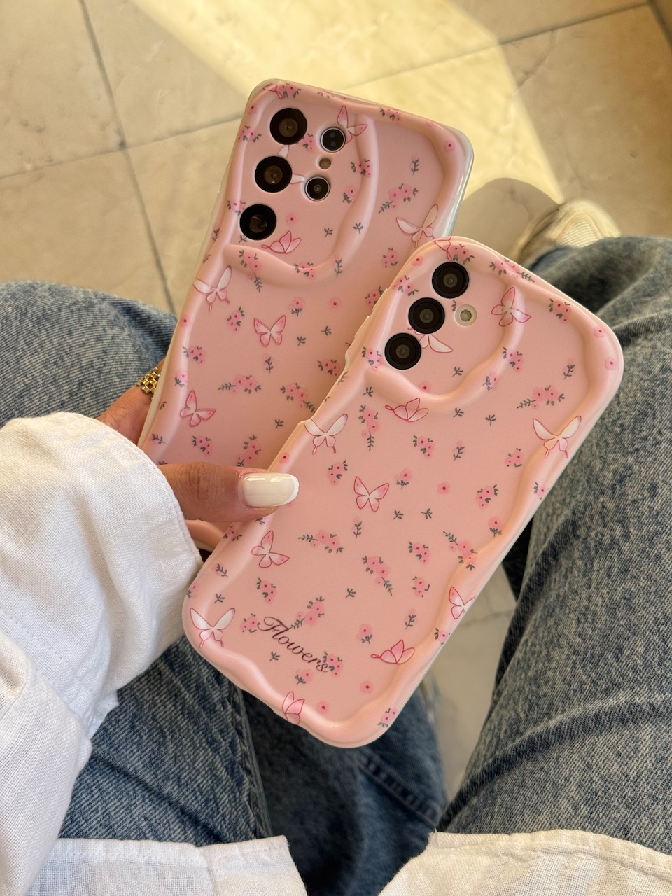 قاب Peachy Flowers & butterfly  مناسب برای آیفون | iPhone iphoneA23