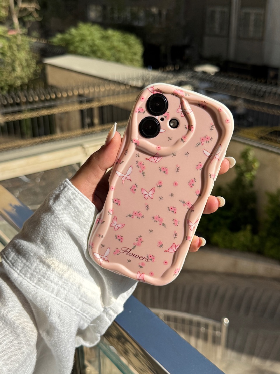 قاب Peachy Flowers & butterfly  مناسب برای آیفون | iPhone iphoneA55