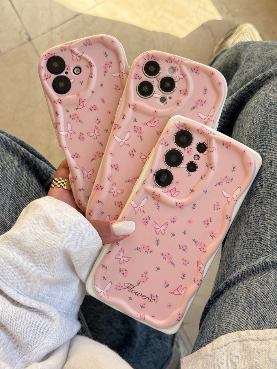 قاب Peachy Flowers & butterfly  مناسب برای آیفون | iPhone iphoneA72