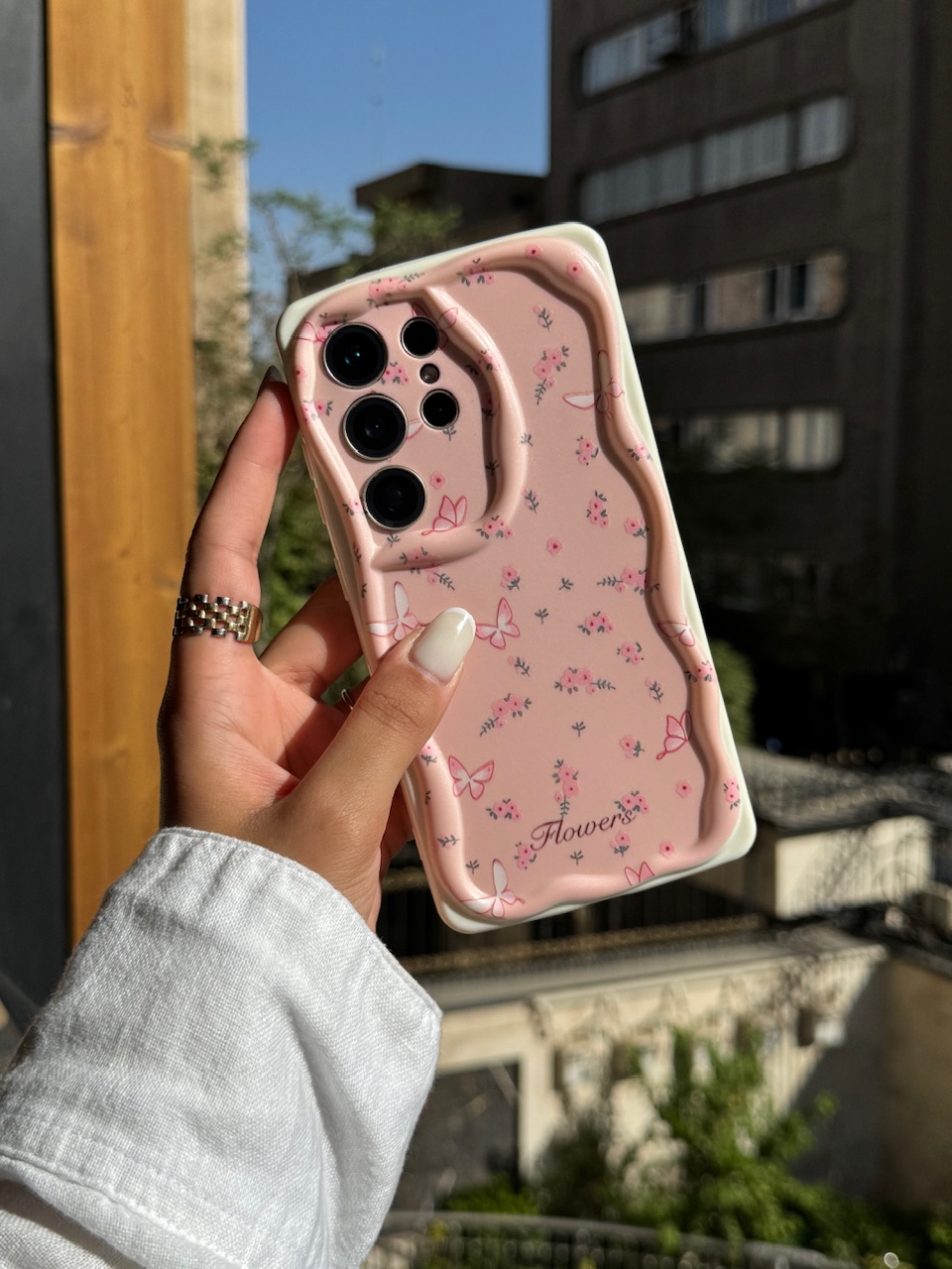 قاب Peachy Flowers & butterfly  مناسب برای  شیائومی | Redmi | Xiaomi  Poco C75