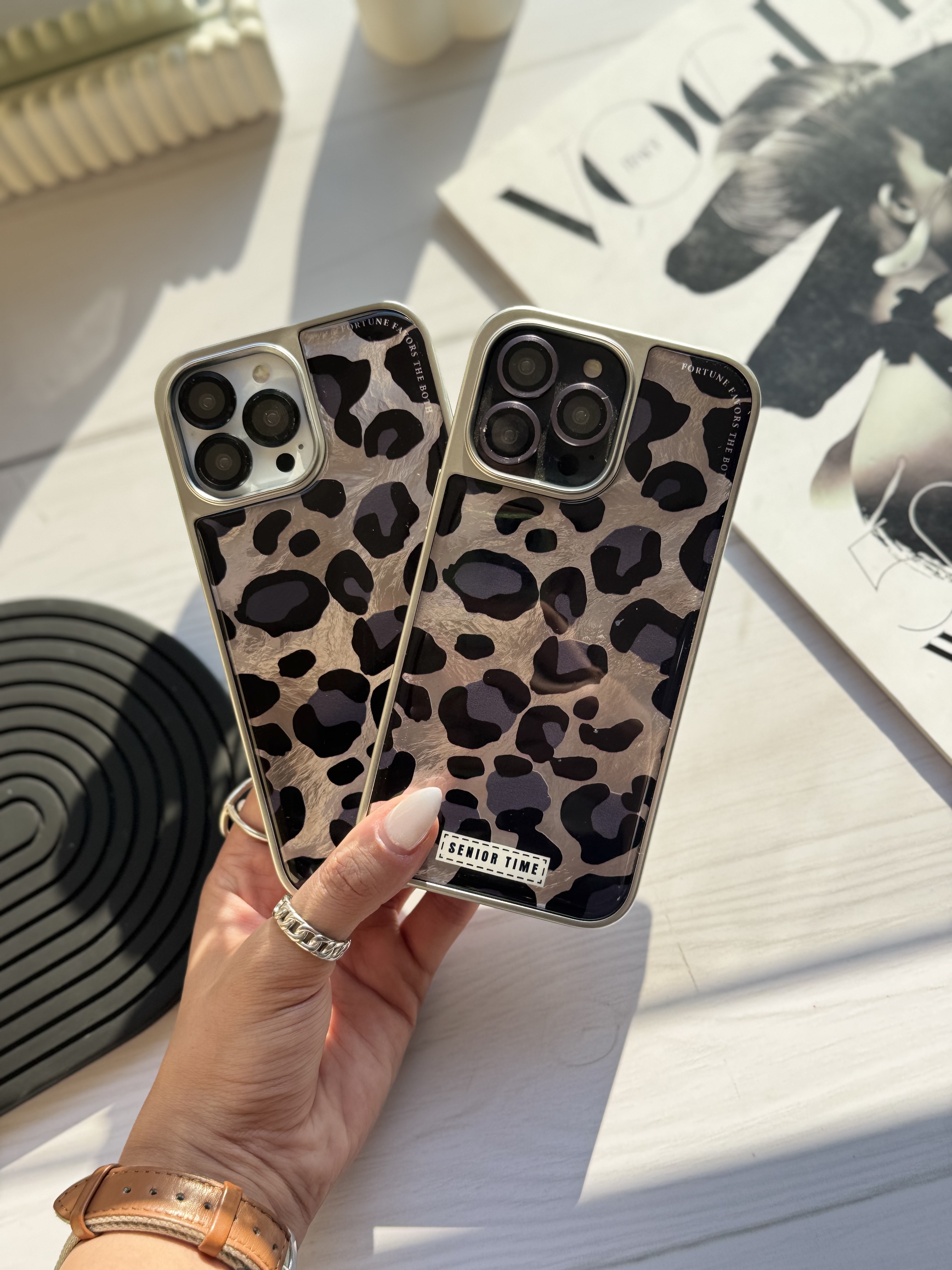 قاب Senior Time پلنگی  مناسب برای آیفون | iPhone iphone 17promax