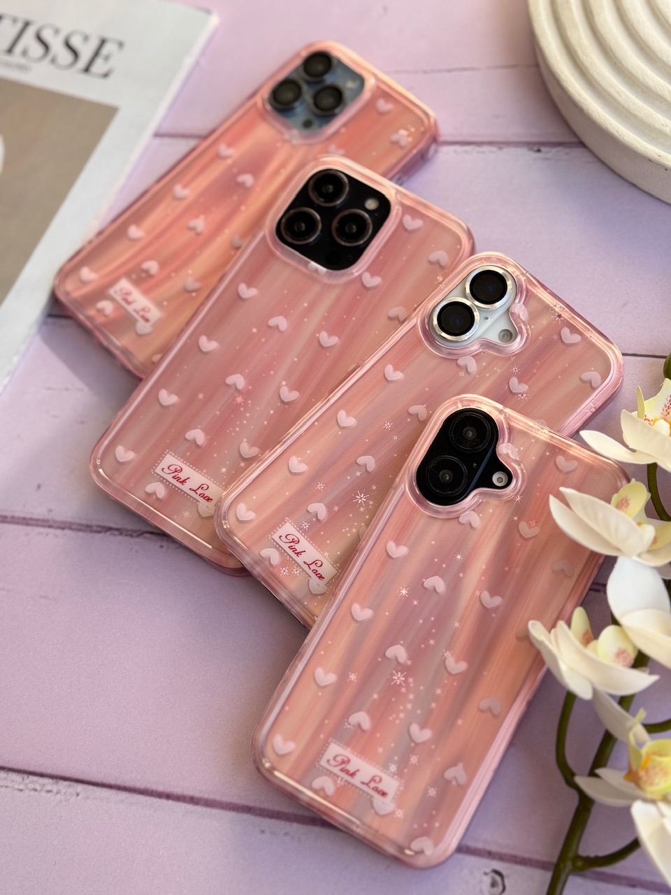 قاب قلب لیزری Pink Love مناسب برای آیفون | iPhone iphone 16pro