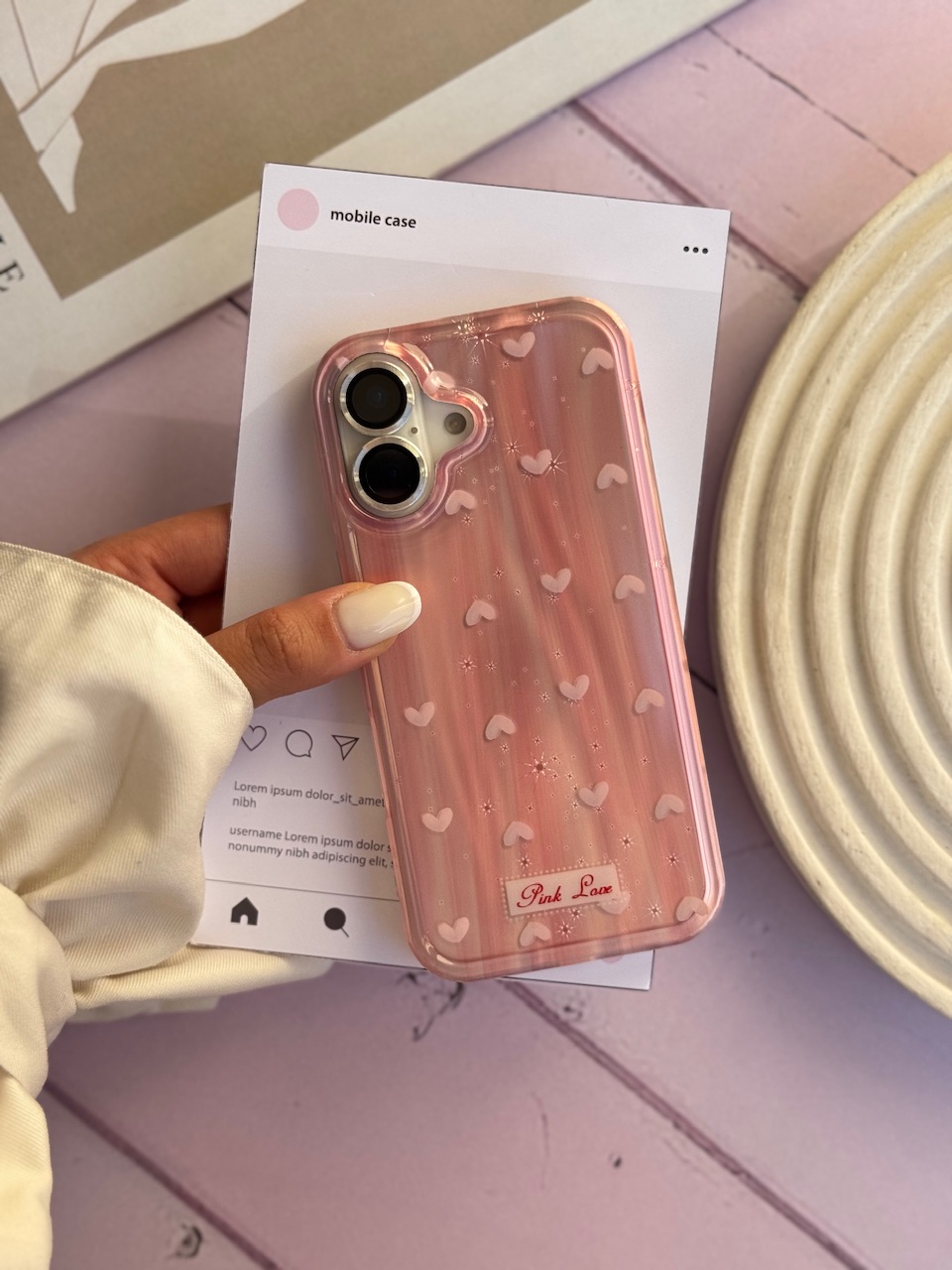قاب قلب لیزری Pink Love مناسب برای آیفون | iPhone iphone 13