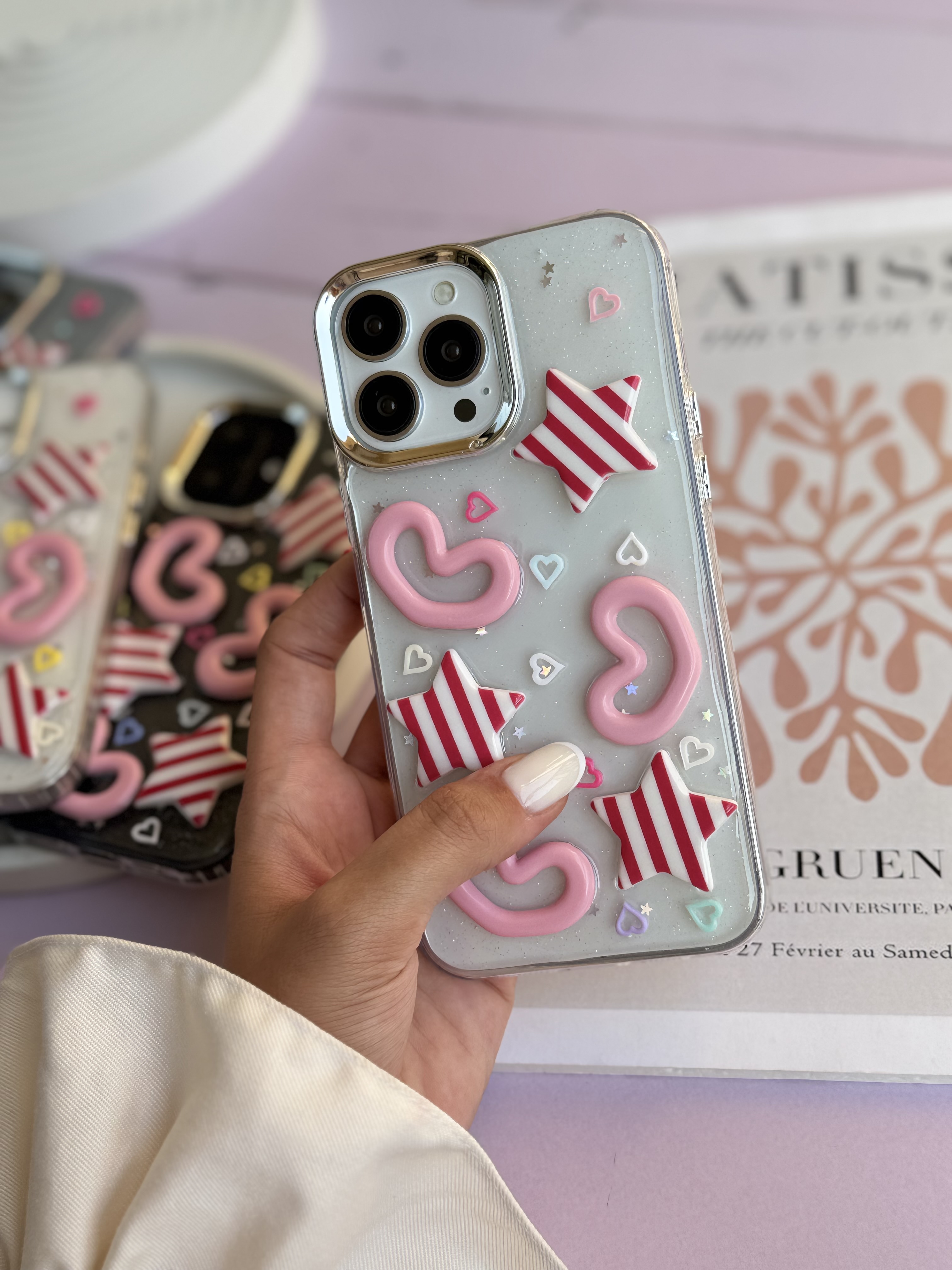قاب آبنبات ستاره و قلب برجسته مناسب برای آیفون | iPhone iphone11