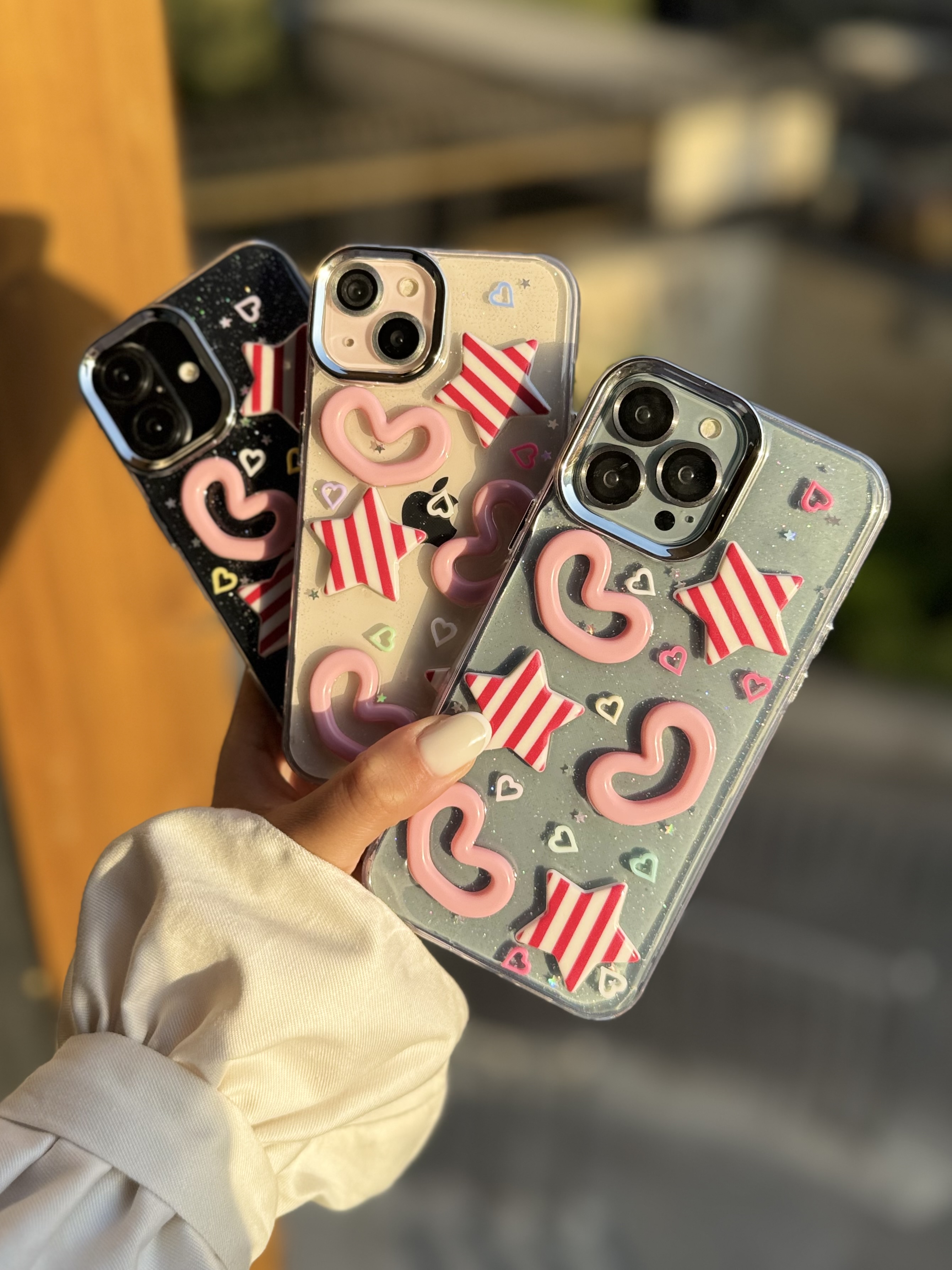 قاب آبنبات ستاره و قلب برجسته مناسب برای آیفون | iPhone iphone11promax