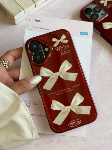 2095---قاب چری white bow آیفون مناسب برای آیفون | iphone 13-1