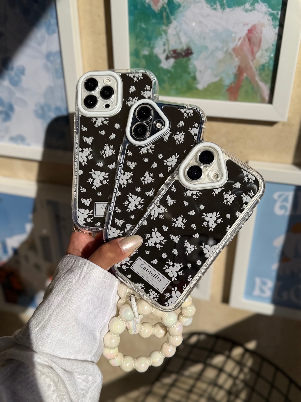 2102---قاب گل کاملیا با آویز مناسب برای آیفون | iphone 16pro-2