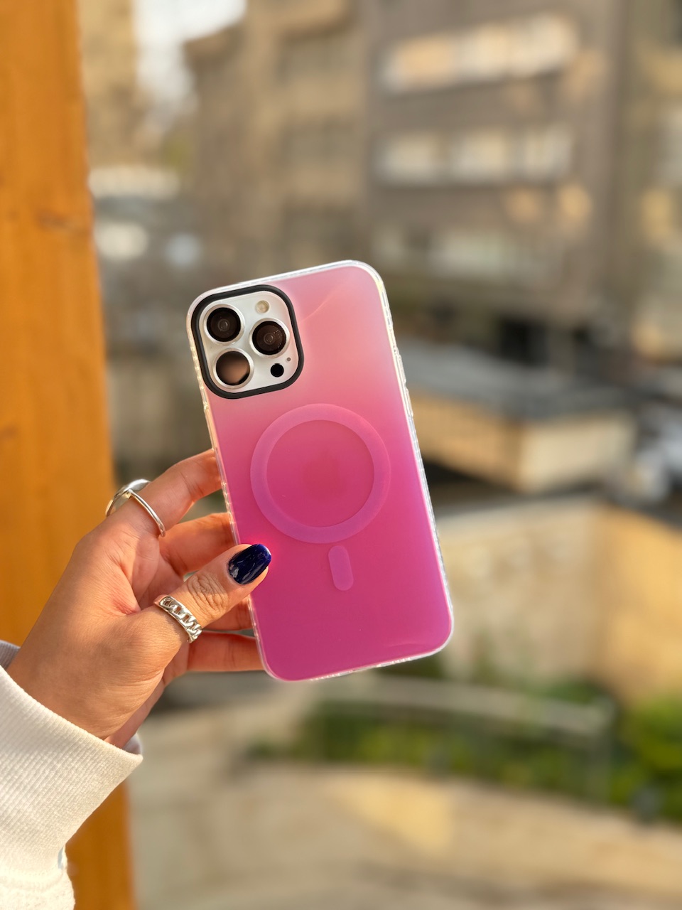1909---قاب Pink Glow & Aqua Breeze مگ سیف دار مناسب برای آیفون | iphone 12promax-3