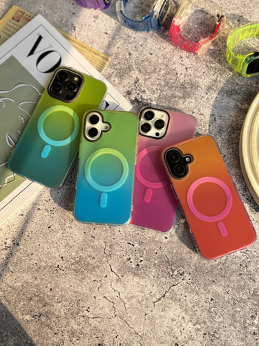 1909---قاب Pink Glow & Aqua Breeze مگ سیف دار مناسب برای آیفون | iphone 12promax-1