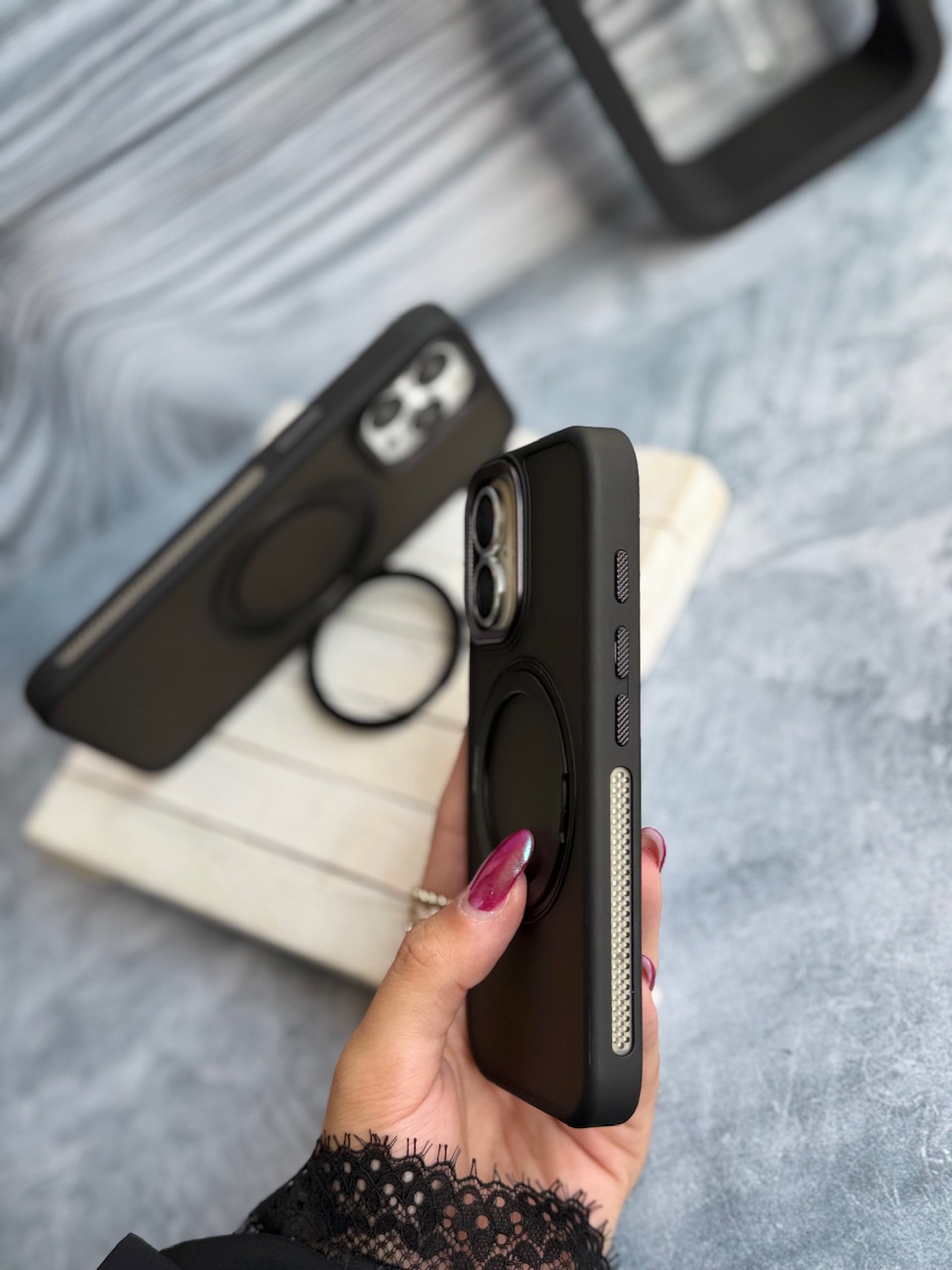 2066---قاب AIR SHADE مگ سیف استند شو مناسب برای آیفون | iphone 13pro-3