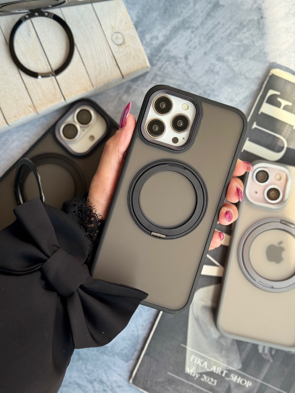 2066---قاب AIR SHADE مگ سیف استند شو مناسب برای آیفون | iphone 13pro-5