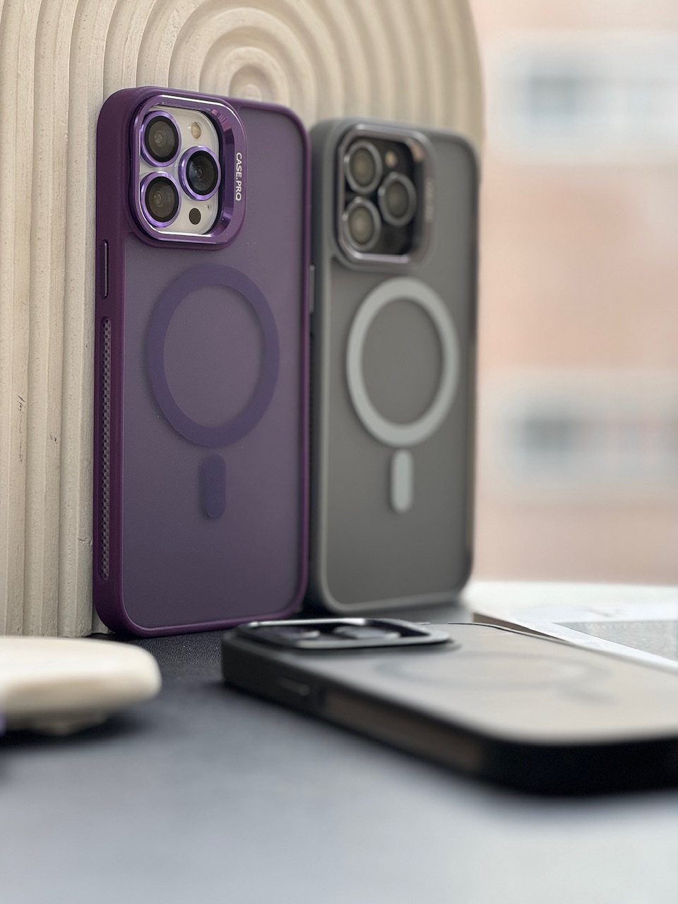 1608---قاب Matte CasePro Lens with MagSafe استند شو با لنز رینگی مناسب برای آیفون | iphone 12-6