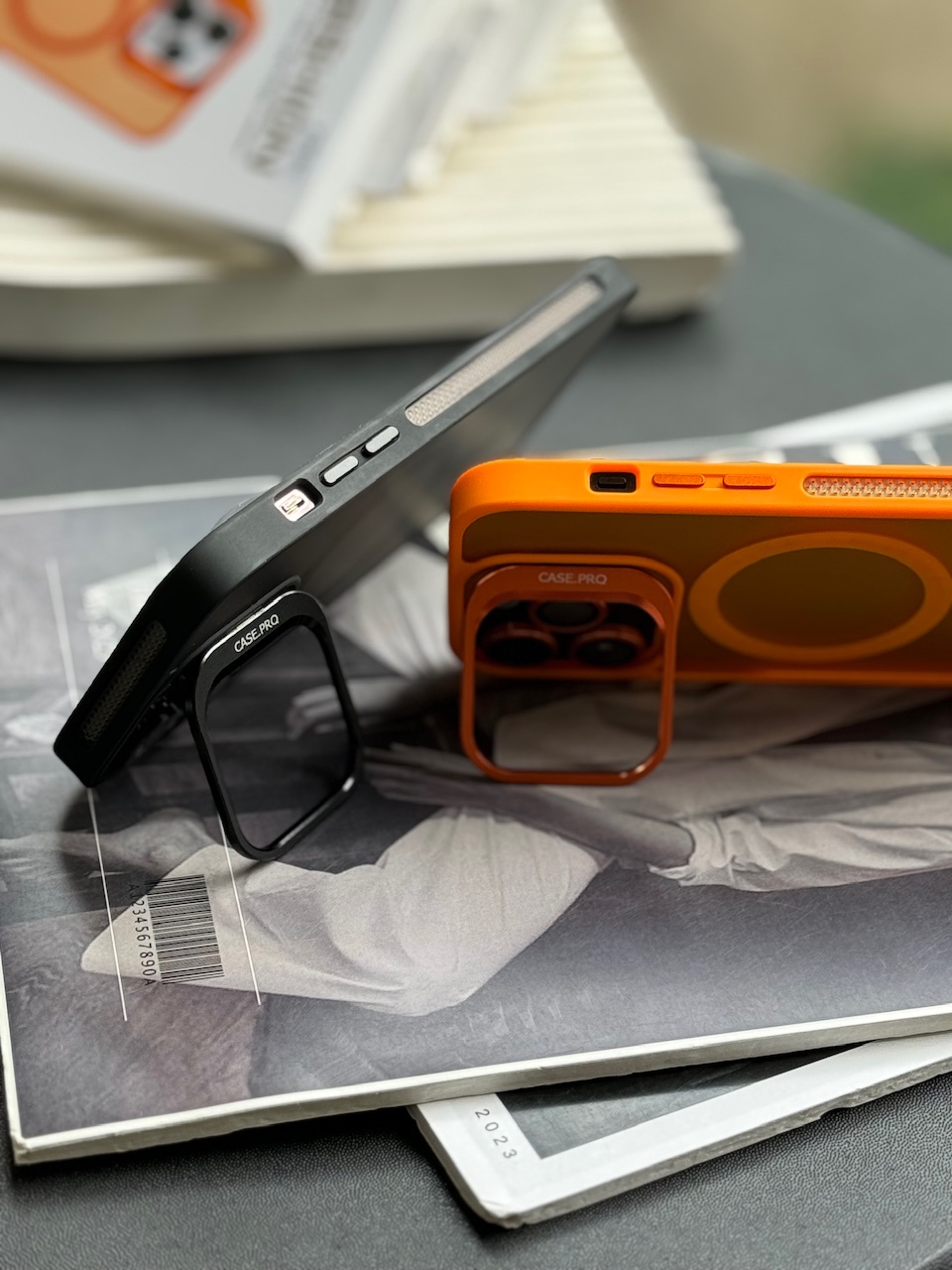 1608---قاب Matte CasePro Lens with MagSafe استند شو با لنز رینگی مناسب برای آیفون | iphone 12-4