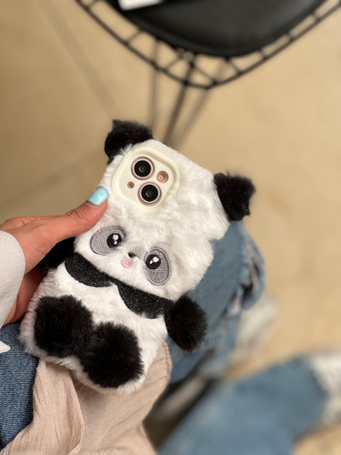 1606---قاب Panda عروسکی پشمالو مناسب برای آیفون | iphone 12pro-1