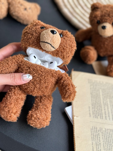 0074---کاور ایرپاد Teddy Bear قهوه ای-1
