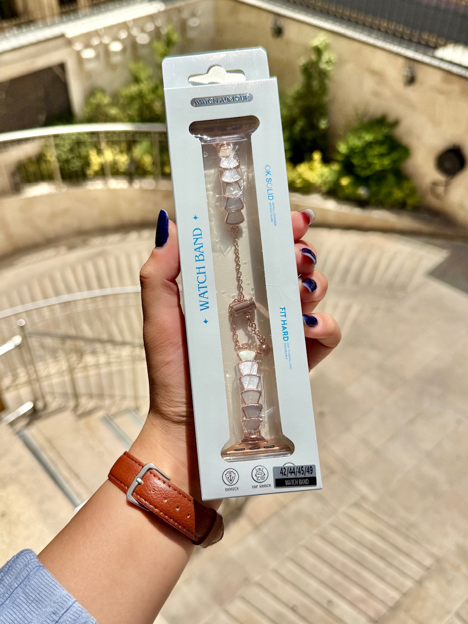 5068---بند اپل واچ Luxury Pearl Chain-3