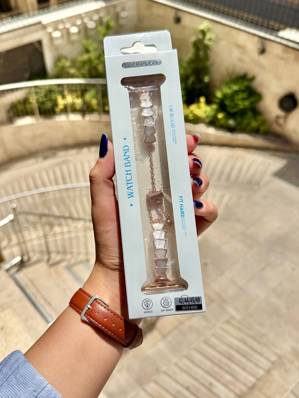 5068---بند اپل واچ Luxury Pearl Chain-3