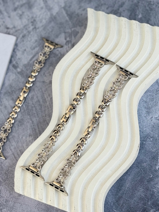 w5062---بند اپل واچ استیل پروانه نگین painted lady-4