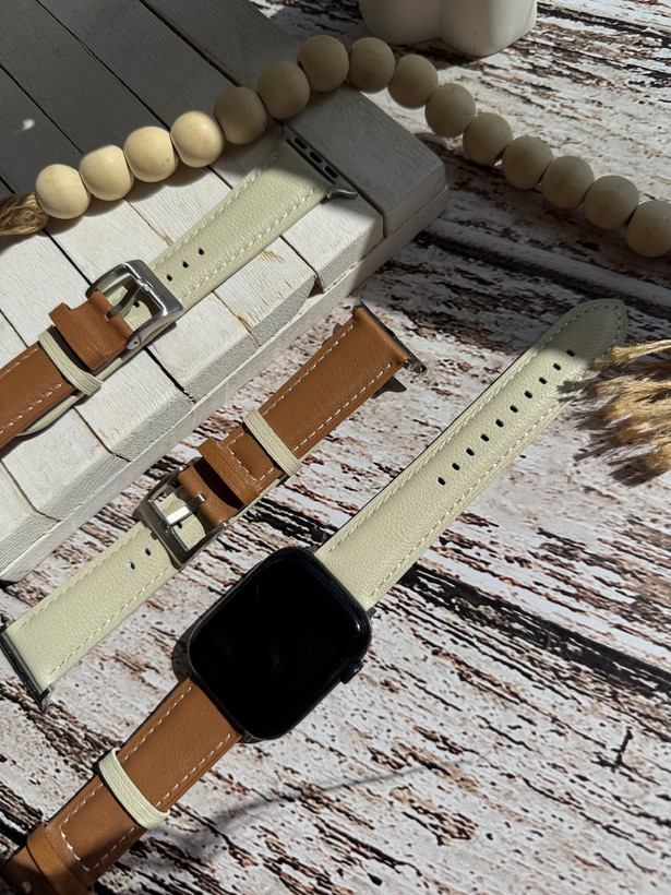 5059---بند اپل واچ چرمی mocha mousse-3