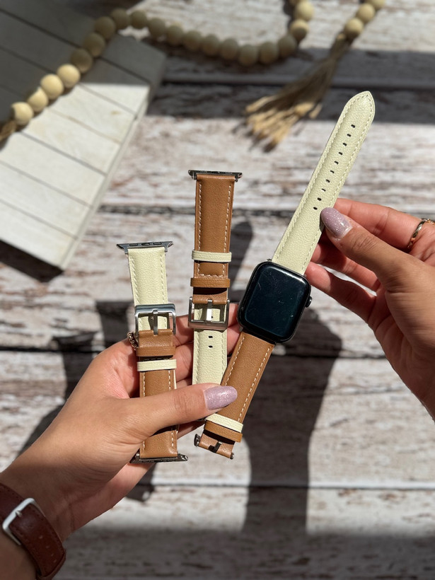 5059---بند اپل واچ چرمی mocha mousse-2
