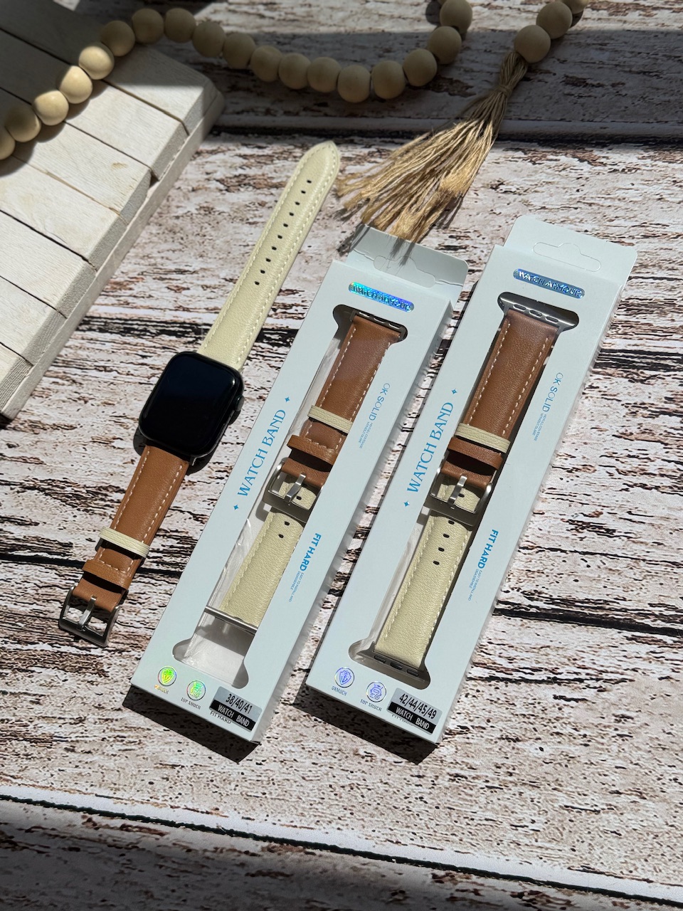 5059---بند اپل واچ چرمی mocha mousse-5