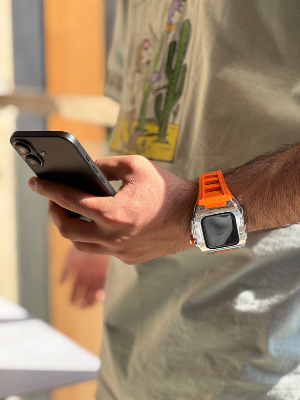 5037---بند و گارد اپل واچ Titan Orange-3